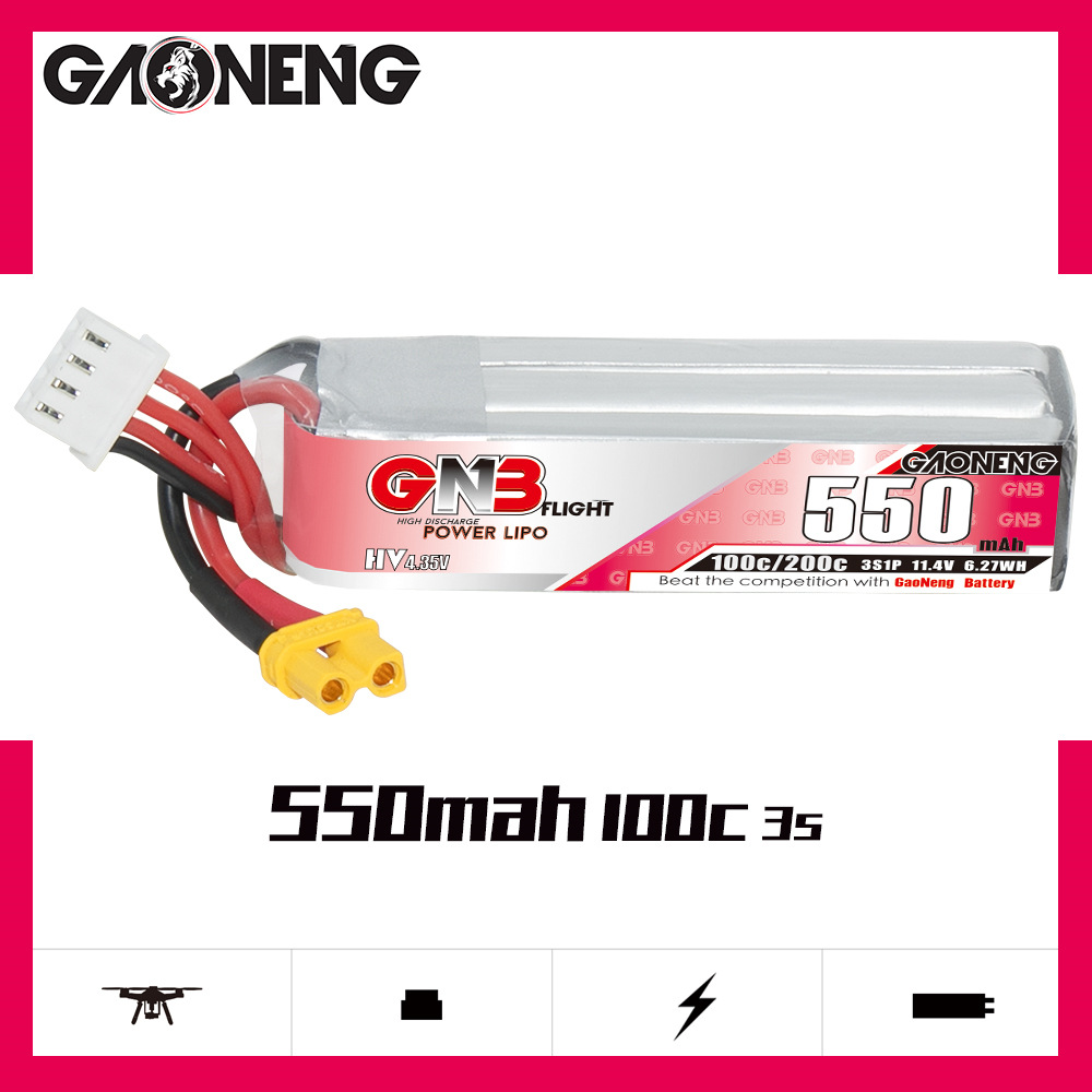 GNB HV 11.4 فولت 550 مللي أمبي - مراجعة Drone Racing Battery وسعره