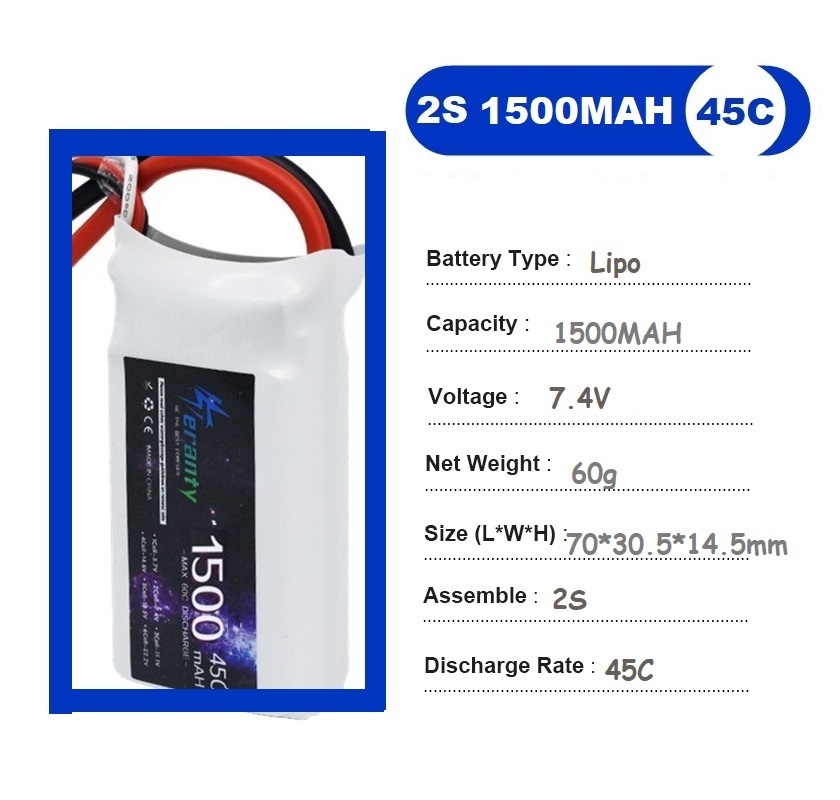 2 قطعة 7.4 فولت يبو 2S بطارية  - مراجعة Drone Racing Battery وسعره