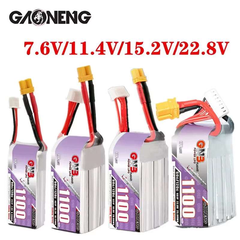 GNB 1100mAh 2S 3S 4S 6S 60C/12 - مراجعة Drone Racing Battery وسعره